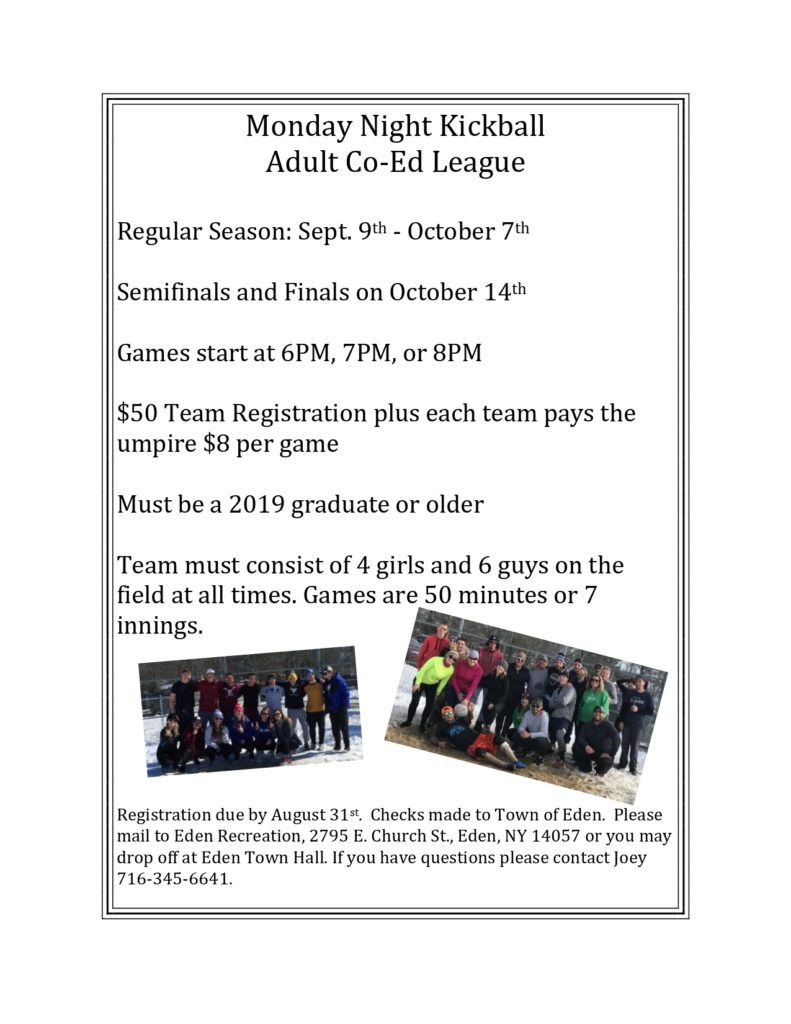 Join a Kickball League Town of Eden, New York