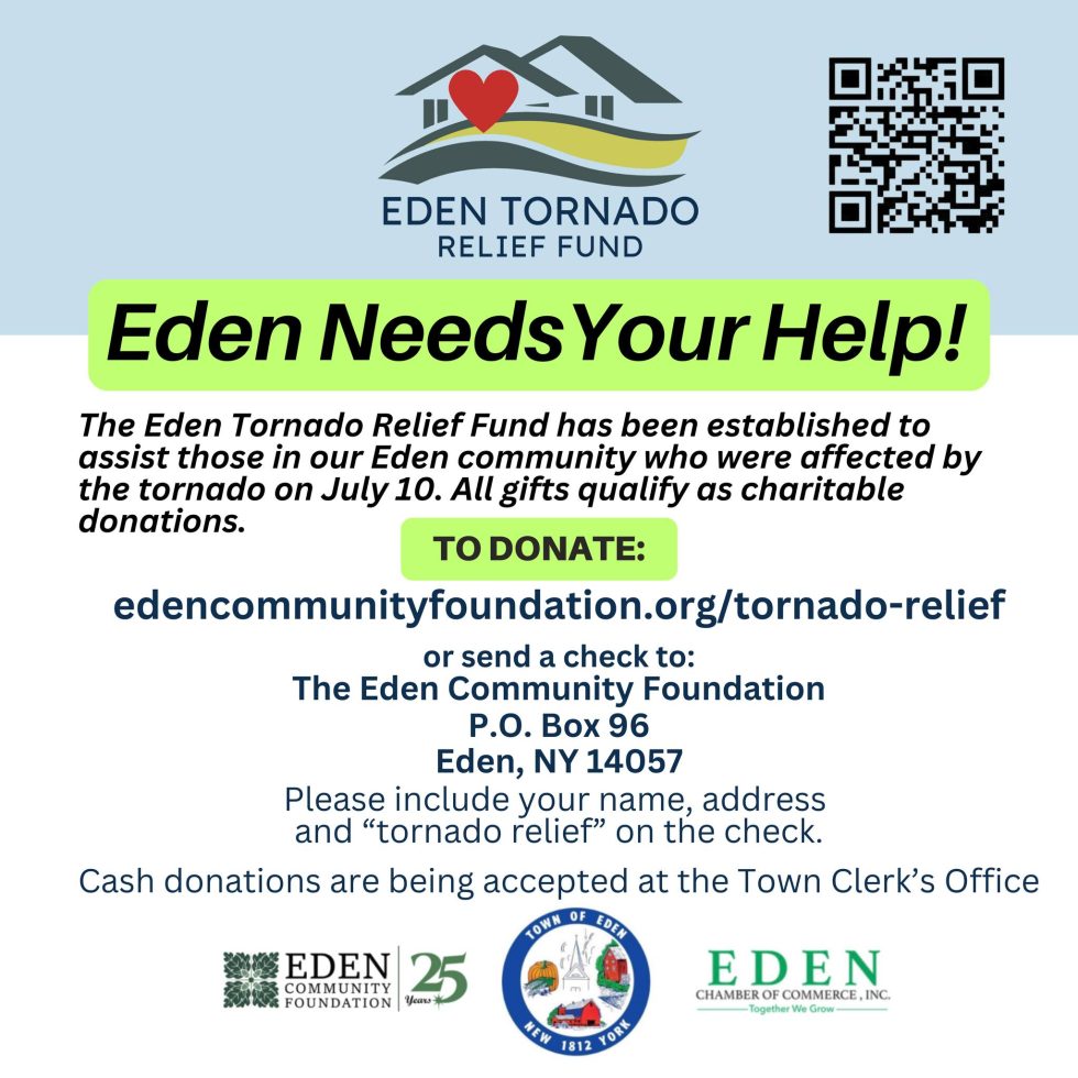 Eden Tornado Relief Fund | Town of Eden, New York